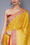 Buy_RI.Ritu Kumar_Yellow Silk Satin Embroidered Saree_Online_at_Aza_Fashions