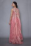 Shop_RI.Ritu Kumar_Pink Silk Chanderi Jacket Open Dress With_at_Aza_Fashions