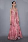 Buy_RI.Ritu Kumar_Pink Silk Chanderi Jacket Open Dress With_Online_at_Aza_Fashions