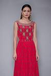Buy RI.Ritu Kumar Red Silk Chanderi Boat Embroidered Gown at Aza Fashions Buy_RI.Ritu Kumar_Red Silk Chanderi Boat Embroidered Gown_at_Aza_Fashions