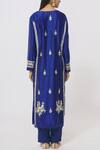 Shop_Shyam Narayan Prasad_Blue Chanderi Embroidered Kurta Set_at_Aza_Fashions