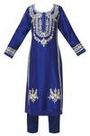Buy_Shyam Narayan Prasad_Blue Chanderi Embroidered Kurta Set_Online_at_Aza_Fashions
