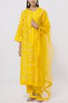 Buy_Shyam Narayan Prasad_Yellow Chanderi Embroidered Kurta Set_at_Aza_Fashions