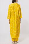 Shop_Shyam Narayan Prasad_Yellow Chanderi Embroidered Kurta Set_at_Aza_Fashions