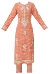 Shop Shyam Narayan Prasad Peach Chanderi Printed Kurta With Dupatta Online at Aza Fashions Shop_Shyam Narayan Prasad_Peach Chanderi Printed Kurta With Dupatta_Online_at_Aza_Fashions