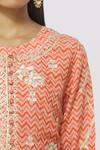 Shyam Narayan Prasad Peach Chanderi Printed Kurta With Dupatta at Aza Fashions Shyam Narayan Prasad_Peach Chanderi Printed Kurta With Dupatta_at_Aza_Fashions