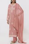 Shyam Narayan Prasad_Pink Chanderi Kurta Pant Set_Online_at_Aza_Fashions