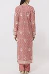 Shop_Shyam Narayan Prasad_Pink Chanderi Kurta Pant Set_at_Aza_Fashions