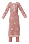Buy_Shyam Narayan Prasad_Pink Chanderi Kurta Pant Set_Online_at_Aza_Fashions