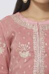 Shyam Narayan Prasad_Pink Chanderi Kurta Pant Set_at_Aza_Fashions