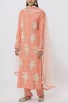 Buy_Shyam Narayan Prasad_Peach Chanderi Kurta Pant Set_at_Aza_Fashions