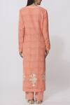 Shop_Shyam Narayan Prasad_Peach Chanderi Kurta Pant Set_at_Aza_Fashions