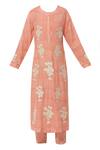 Buy_Shyam Narayan Prasad_Peach Chanderi Kurta Pant Set_Online_at_Aza_Fashions