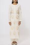 Buy_Shyam Narayan Prasad_White Chanderi Kurta Pant Set_Online_at_Aza_Fashions