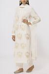 Buy_Shyam Narayan Prasad_White Chanderi Kurta Pant Set_at_Aza_Fashions