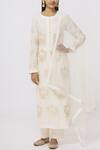 Shyam Narayan Prasad_White Chanderi Kurta Pant Set_Online_at_Aza_Fashions