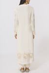 Shop_Shyam Narayan Prasad_White Chanderi Kurta Pant Set_at_Aza_Fashions