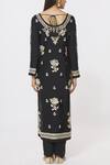 Shop_Shyam Narayan Prasad_Black Chanderi Kurta Set_at_Aza_Fashions
