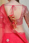 Buy_Nikasha_Pink Net, Dupion Silk, Chevron Round Embellished Bridal Lehenga Set _Online_at_Aza_Fashions