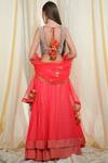 Shop_Nikasha_Peach Dupion Silk Round Embellished Bridal Lehenga Set _at_Aza_Fashions