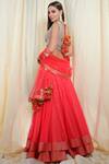 Shop_Nikasha_Peach Dupion Silk Round Embellished Bridal Lehenga Set _Online_at_Aza_Fashions