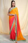 Buy_Nikasha_Multi Color Chiffon Round Embellished Saree With Blouse _at_Aza_Fashions