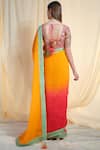 Shop_Nikasha_Multi Color Chiffon Round Embellished Saree With Blouse _at_Aza_Fashions