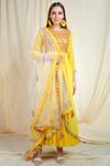 Shop_Nikasha_Yellow Crepe Round Embroidered Anarkali Set _Online_at_Aza_Fashions