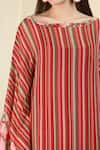 Shop_Nikasha_Maroon Georgette Round Striped Kaftan Skirt Set _Online_at_Aza_Fashions