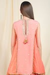Shop_Nikasha_Peach Crepe Round Embellished Kurta Dhoti Pant Set _Online_at_Aza_Fashions