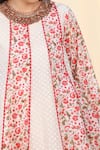 Nikasha_White Jamdani Round Printed Anarkali Palazzo Set _at_Aza_Fashions