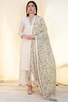 Buy_Nikasha_White Jamdani Notched Embellished Kurta Pant Set _at_Aza_Fashions