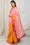 Nikasha_Multi Color Chiffon Round Embellished Saree With Blouse _Online_at_Aza_Fashions