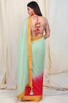 Shop_Nikasha_Multi Color Chiffon Round Embellished Saree With Blouse _at_Aza_Fashions