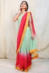 Nikasha_Multi Color Chiffon Round Embellished Saree With Blouse _Online_at_Aza_Fashions