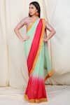 Buy_Nikasha_Multi Color Chiffon Round Embellished Saree With Blouse _Online_at_Aza_Fashions