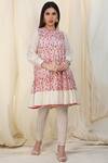 Shop_Nikasha_White Jamdani Round Printed Anarkali Set _at_Aza_Fashions