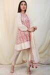 Buy_Nikasha_White Jamdani Round Printed Anarkali Set _at_Aza_Fashions