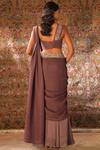 Shop_Qbik_Purple Lycra Embroidered Sharara Saree_at_Aza_Fashions