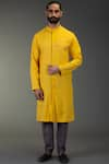 Buy_GRAM OF INK_Yellow Cotton Linen Kurta Set _at_Aza_Fashions