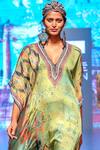 Shop_Rajdeep Ranawat_Green V Neck Printed Kaftan_Online_at_Aza_Fashions