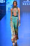 Buy_Rajdeep Ranawat_Blue Lycra Printed Jumpsuit_at_Aza_Fashions