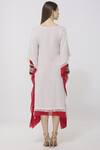 Shop_Neha Gursahani_White Crinkle, Mulmul Boat Double Layered Kaftan Dress _at_Aza_Fashions