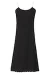Shop_Neha Gursahani_Black Rayon, Cotton Mal Dress , Inner Midi _Online_at_Aza_Fashions