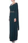 Buy_Platinoir_Green Heavy Crepe Embellished Draped Jumpsuit_Online_at_Aza_Fashions