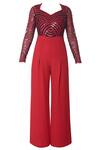 Buy_Platinoir_Red Heavy Crepe Embellished Jumpsuit_Online_at_Aza_Fashions