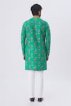 Shop_MR. Ajay Kumar_Green Printed Floral And Anchor Motif Kurta _at_Aza_Fashions