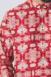 MR. Ajay Kumar Red Silk Floral Motif Printed Kurta And Churidar Set at Aza Fashions MR. Ajay Kumar_Red Silk Floral Motif Printed Kurta And Churidar Set _at_Aza_Fashions