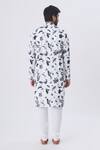 Shop MR. Ajay Kumar White Cotton Bird Motif Printed Kurta And Churidar Set at Aza Fashions Shop_MR. Ajay Kumar_White Cotton Bird Motif Printed Kurta And Churidar Set _at_Aza_Fashions