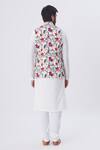 Shop MR. Ajay Kumar White Cotton Satin, Lycra Floral Motif Printed Nehru Jacket at Aza Fashions Shop_MR. Ajay Kumar_White Cotton Satin, Lycra Floral Motif Printed Nehru Jacket _at_Aza_Fashions